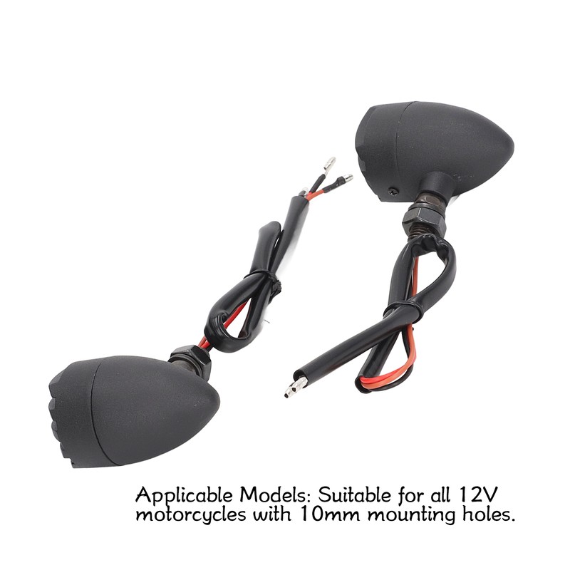 Pair Motorcycle Turn Signal Light with Grill Cover 3 Wires
