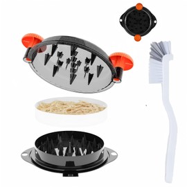 Chicken Shredder Tool Twist Pro - Large Meat Shredder for Chicken Breast, Pulled Pork, Beef with Upgraded Stainless Steel Spikes Wall Mounted Design BPA-Free Kitchen Essentials Gadgets (Orange/Black)