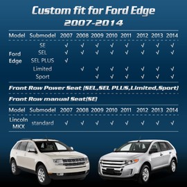 Floor Mats & Cargo Liner Compatible with Ford Edge 2007-2014 & Lincoln MKX 2007-2015,All Weather Protection,Waterproof,Anti-Slip TPE Trunk Mat Fit for 2007-2014 Edge/MKX 2015 Accessories