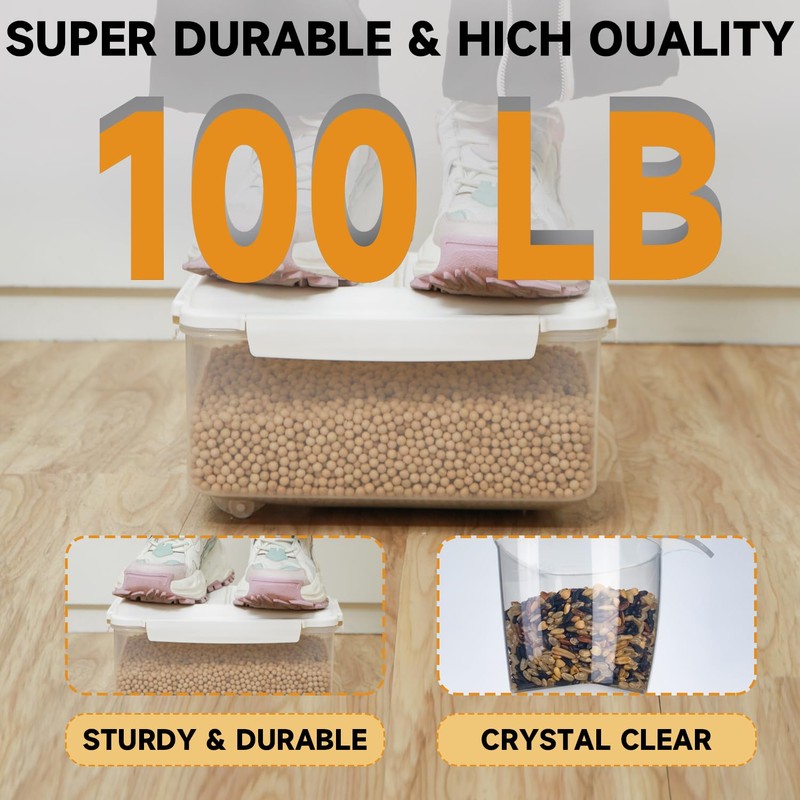 LivLab Mker 10 lbs Cereal Containers Storage - Airtight Flour