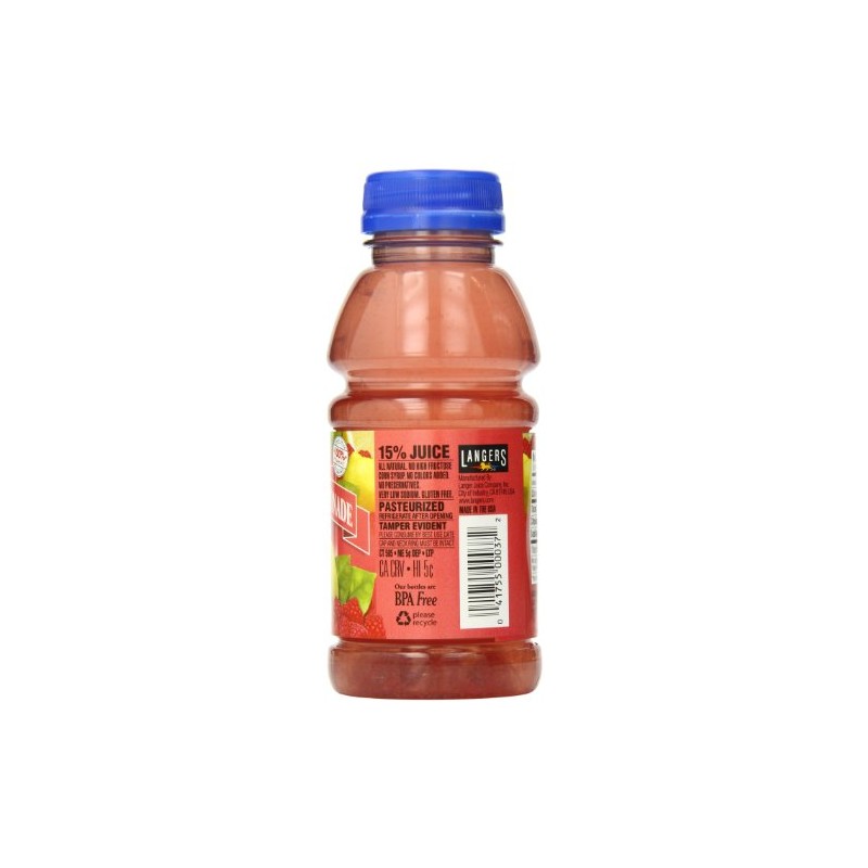 Langers Juice, Raspberry Lemonade, 10 Fl Oz (Pack of 12)