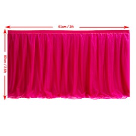 MYMM 3ft / 91cm Red Table Skirt, Romantic Tulle desk gauze, Table Decoration, Snowflake Wonderland Tutu Table Cloth, for Baby Shower, Wedding, Birthday, Party, Bar, Prom, Valentine's Day Christmas