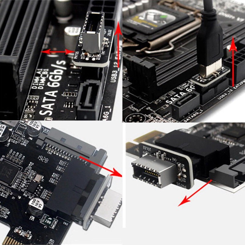 XT-XINTE US STOCK USB3.0 Internal Header to USB 3.1/3.2 Type