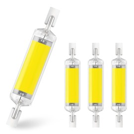 78mm 10W R7S LED COB Light Bulb 100W Equivalent T3 J78 J-Type Linear Bulb 120V R7S Base Dimmable 78mm Double Ended Flood Light Bulbs 360°Beam Angle Landscape Lights 6000K (Cool White, 4 Pack)