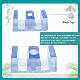 4pcs Sliding Glass Shower Door Side Anti-Collision Block,for 5/16"(8mm) Shower Glass Door,with Screws(48x22x20mm)