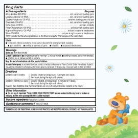 Hyland's Baby Nighttime Soothing Tablets with Chamomilla, Natural Relief of Oral Discomfort, Irritability, and Swelling, 125 Count