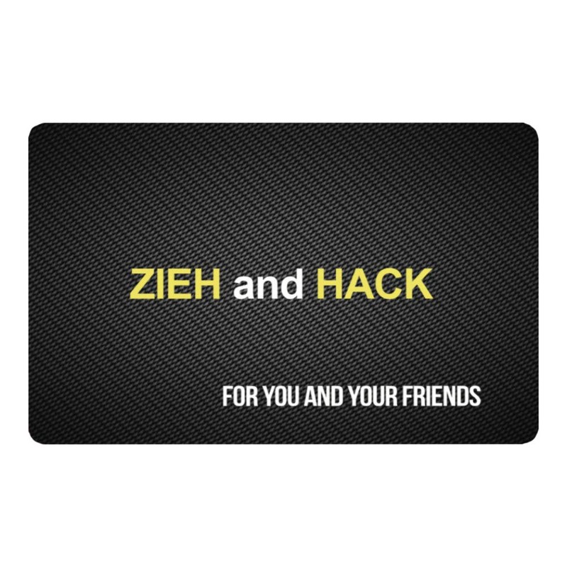 ZIEH and HACK Design Card in Carbon Look in Credit
