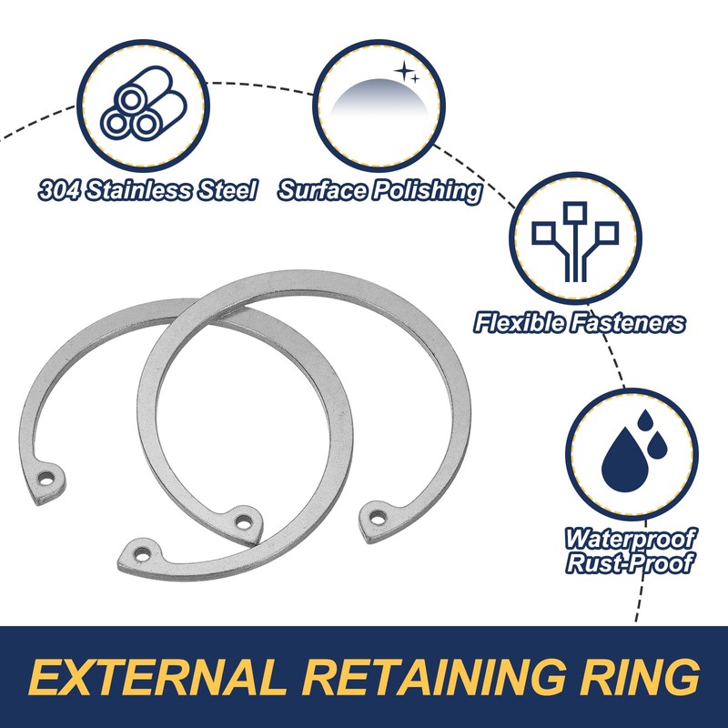 PATIKIL 68mm ID Internal Retaining Rings, 2 Pcs E-Clip Snap