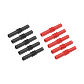 EMSea 10pcs Insulated 4mm Banana Female to Female Jack Socket Connector Adapter Coupler for 4mm Banana Extension Electrical Testing Black&Red