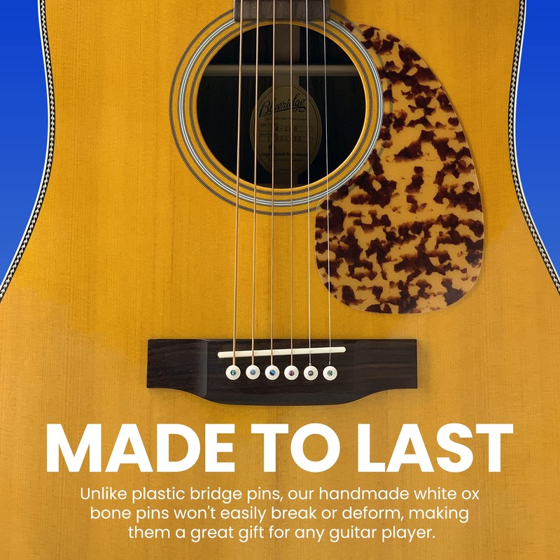 Crosby Slotted Pure Bone Bridge Pins with Abalone Dot Inlay