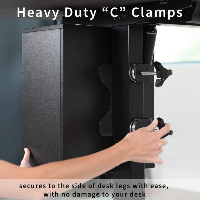 VIVO Clamp-on Under Desk Shelving Unit, Office Accessory Holder for