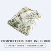 ECOCOTT 3 Pieces Floral Duvet Cover Sets King Size,100% Natural
