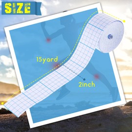 Nuanchu Non-Woven Cover Roll Stretch Tape Non-Woven Adhesive Bandages Breathable Bandage Tape Cohesive Wrap Bandages Protective Stretch Bandage Film(2 Inch x 15 Yard)