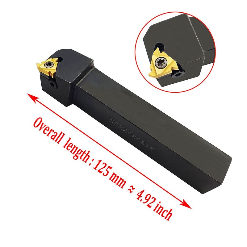 ASZLBYM 3/4" Lathe Tool Threading Insert Turning Tool Holder SER2020K16