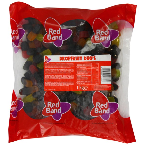 Red Band Liquorice Fruit Duos 1 Kg - Dutch Quality