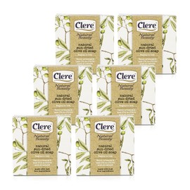 CLERE Natural Olive Oil Soap Bar – Handmade with 100% Natural Ingredients Gentle & Fragrance-Free, 200 Grams - Pack of 6