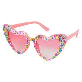 Biiange Birthday Glasses, Heart Shaped Sunglasses, Bride Sunglasses for Birthday Outfit Decorations Birthday Party Decorations Accessories 1PCS.