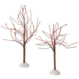 Department 56 Accessories for Villages Red Sparkle Trees Accessory Figurine (Set of 2)