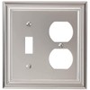 Amerelle Continental Single Toggle/Single Duplex Cast Metal Wallplate in Satin