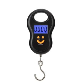 Mengshen Steelyard Portable Luggage Scales / Hanging Suitcase Scales 110 lb / 50 kg Luggage Scales Illuminated LCD Display with Hanging Hook for Fishing on the Go Outdoors Black