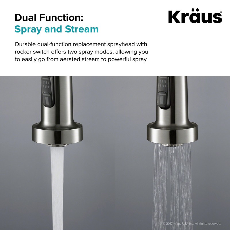 Kraus KFS-1SS Dual Function Kitchen Faucet Sprayer, Stainless Steel