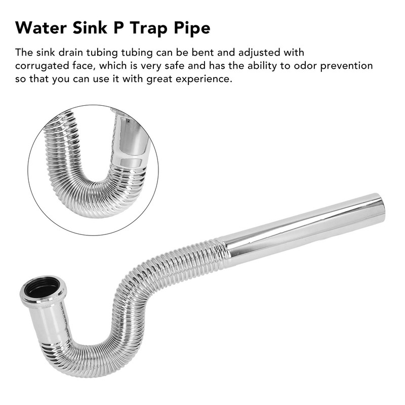 Brass Flexible P Trap Pipe Corrugated Decorative No Odor Bendable