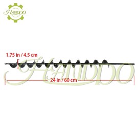 Handdo 24" Earth Auger Drill Bit Hexagonal Metal Shank with 1.75'' Wide Helix