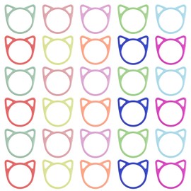 WANDIC 100Pcs Metal Stitch Ring for Knitting, Cute Cat Knitting Stitch Markers Multicolor Smooth Crochet Ring Knitting Crocheting Accessories