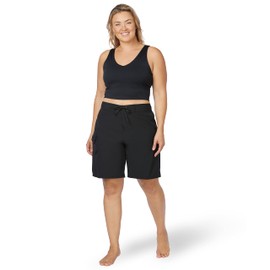 Maui Rippers Womens Plus Size Bathing Suit Swim Shorts Board Shorts (1X, Black)