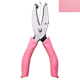 1.5mm Single Round Paper Punch Puncher Hole Punch Hand Puncher with Pink Grip for Craft Paper (Small Circle)