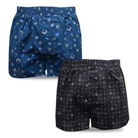[OAR] Men's Anti-Leakage Trunks, Set of 2, 100% Cotton, Antibacterial, Deodorizing, Made in Japan, Waterproof Fabric, Open Front, Set of 2 printed patterns