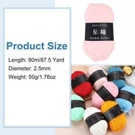 MECCANIXITY 1 Skein Cotton Yarn, 60% Cotton, 40% Acrylic Knitting Yarn for Crocheting Each of 46g/1.62oz(Per Skein 80m/87.5 Yard) /Pink