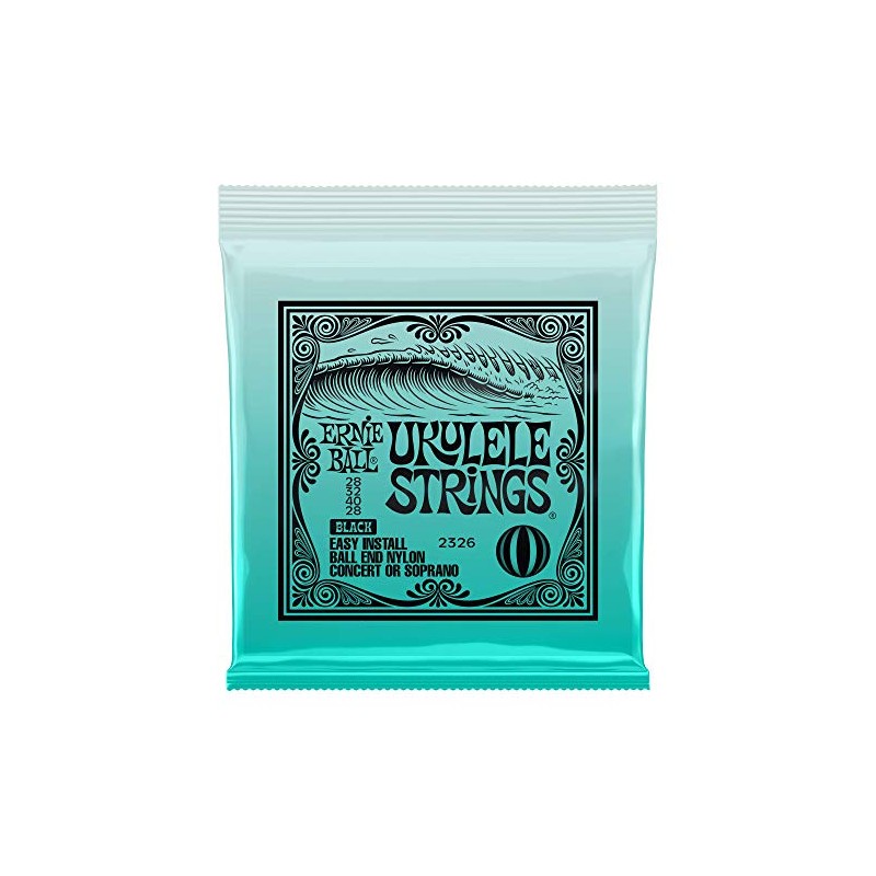 Ernie Ball 2326 Black Nylon Concert Soprano Ukulele Strings (Pack
