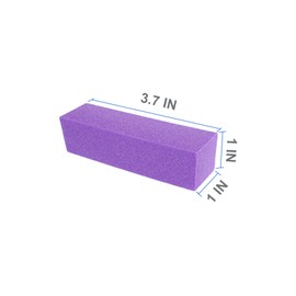 10 Pcs Nail Buffer Block for Acrylic and Natural Nails, 4 Sided Sanding Buffers for Gel Nails Fingernail Shine Buffing Filer Set, Professional Manicure Polisher Buffer Bulk Medium Grit (Purple)