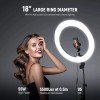 NEEWER 18" Ring Light with Stand, 55W 5600K Large LED