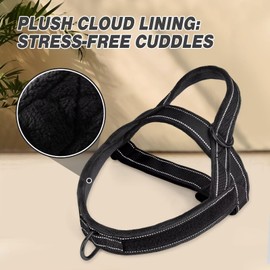 Forestpaw No Pull Dog Harness - Soft Flannel Padded Tactical Dog Vest Harness with Quick Release Buckle, Adjustable Reflective Pet Harness for Medium Large Dogs Walking Training,Black M