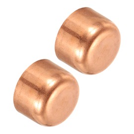 Patikil 7/8 Inch ID Copper Pipe End Cap, 2 Pack Fitting Cap Sweat Plug Solder Connection for Plumbing HVAC Air Conditioner, Copper Tone