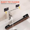 CAUSXIAOFA Hanging Pot Rack, Aluminum Walnut Wood, No Drill |