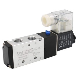 Heschen Pneumatic Solenoid Valve 4V210-08 PT1/4 24V DC 4.8W 5-Way 2 Position Single Coil