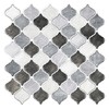 STICKGOO 10-Sheet Arabesque Tile Peel & Stick Backsplash, 12”X12” Gray
