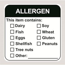 Allergen Warning Label Stickers,2inch 300pcs Food Allergy Warning Sticker for Supermarket,Restaurant