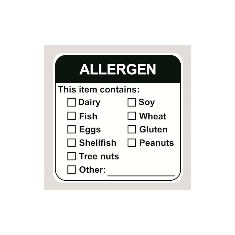 Allergen Warning Label Stickers,2inch 300pcs Food Allergy Warning Sticker for