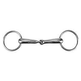 Hollow Horse Mouth Bite Horse Ring Stainless Steel Thick Bit Loose Opening Rolling Snaffle Ring Hollow Horse Ring Accessories (127mm)