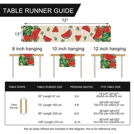Seliem Hello Summer Watermelon Table Runner, Tropical Fruit Kitchen Dining Table Decor, Seasonal Burlap Home Decoration Indoor Outdoor Party Supply 13 x 72 Inch