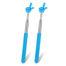 Grevosea Telescopic Teachers Pointer - 2 Pcs Extendable Hand Pointer Stick, Mini Classroom Finger Pointers Stick for Elementary School Kindergarten and Teacher Supplies Interactive Learning(Blue)