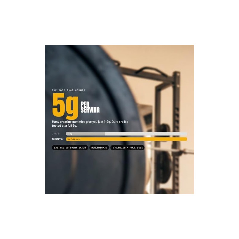 Creatine Gummies 5000mg, Muscle & Strength, Pineapple