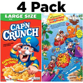 Cap'n Crunch Cereal, Original, Boxes, 18 Oz, Pack of 4
