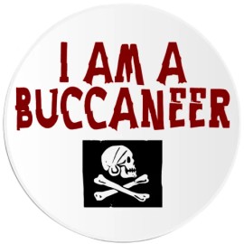 Kiwi Gifts I Am A Buccaneer Pirate - Circle Sticker Decal 3 Inch - Skull Crossbones