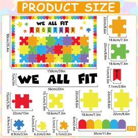 gisgfim Building Blocks Classroom Bulletin Board Decorations We All Fit Together Cutouts Toy Bricks Bulletin Board Set for Classroom Back to School Door Chalkboard Nursery Wall Decor Supplies