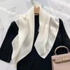 PoeticEHome 100% Mulberry Silk Neck Scarf 21"x21" Small Square Scarfs